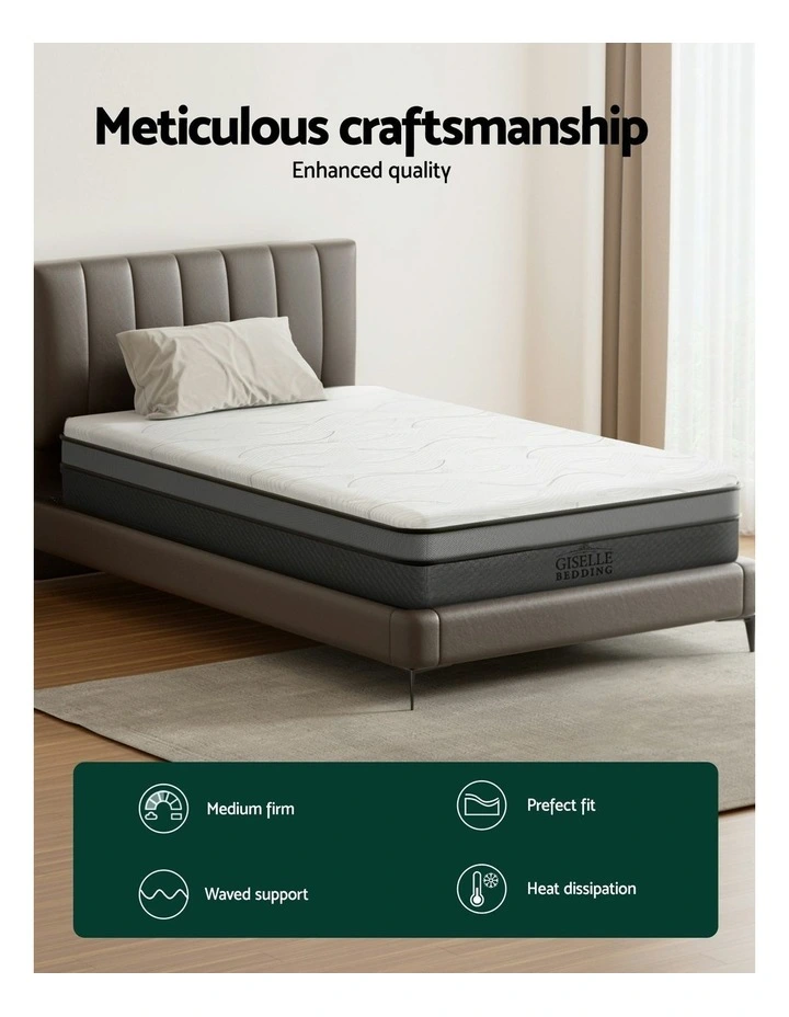 Memory Foam Mattress Single 25cm in White image 2