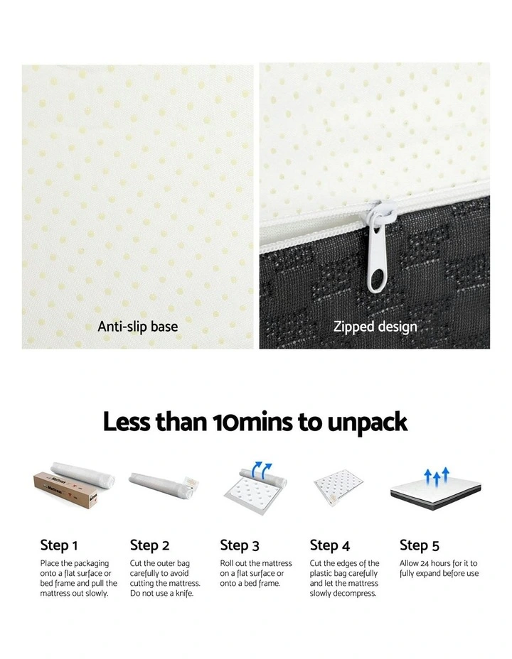 Memory Foam Mattress Single 25cm in White image 4