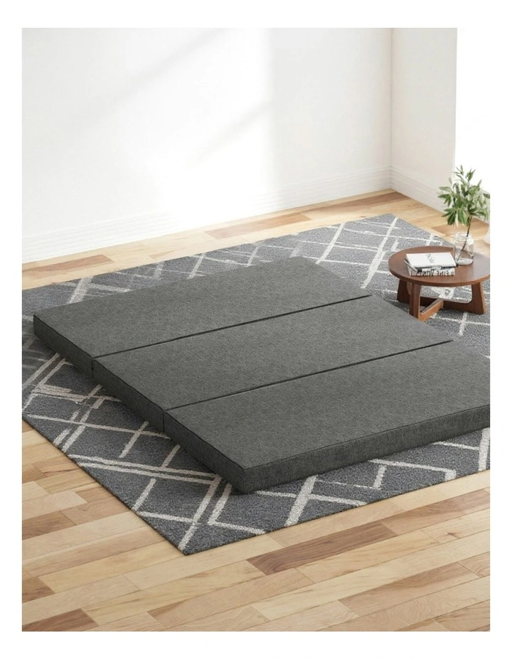 Foldable Foam Mattress Queen in Grey image 1