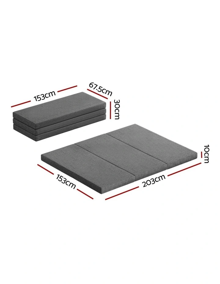 Foldable Foam Mattress Queen in Grey image 7