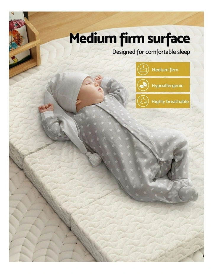 Foldable Foam Cot Mattress in White image 3