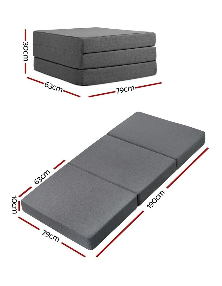 Foldable Foam Mattress Single in Grey image 7