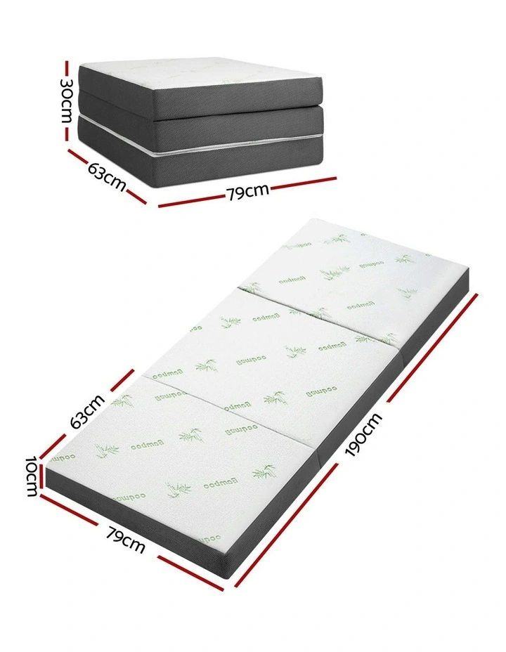 Bamboo Foam Single Foldable Mattress in Multi image 7