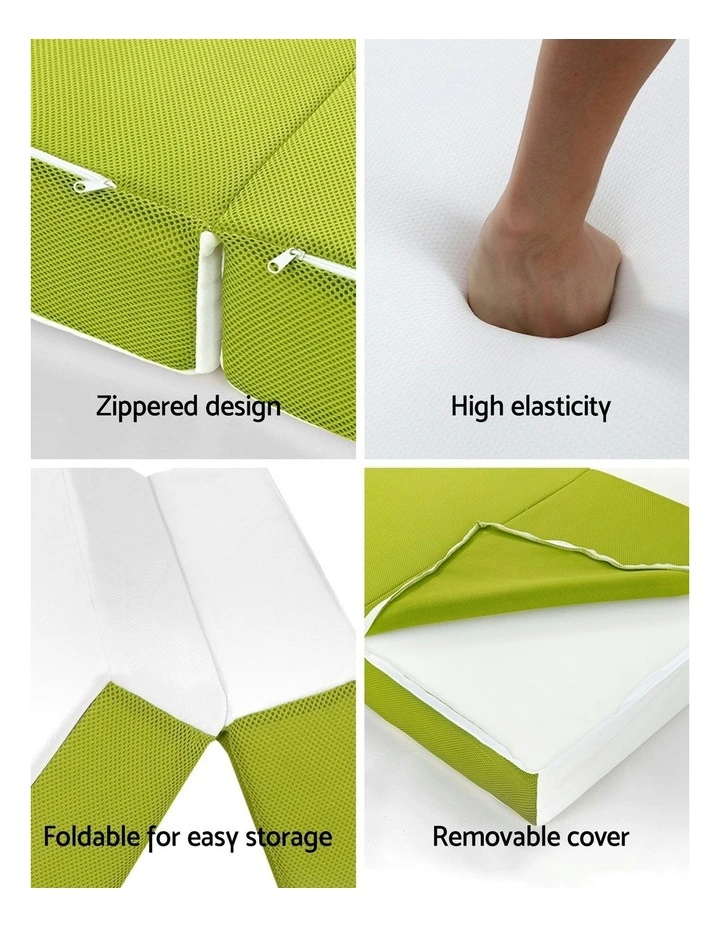 Foldable Single Foam Mattress in Green image 3