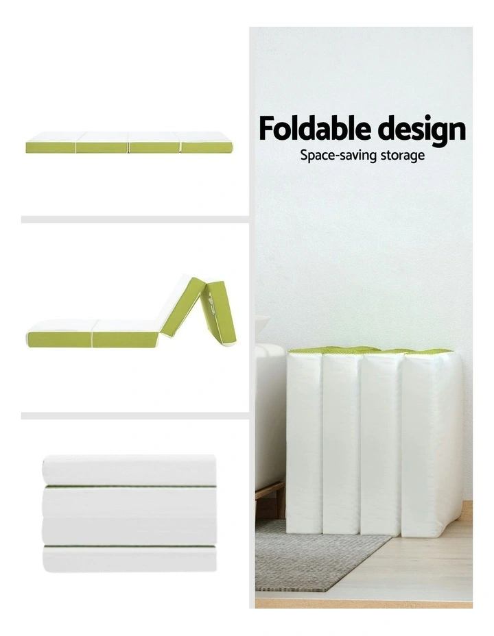 Foldable Single Foam Mattress in Green image 4