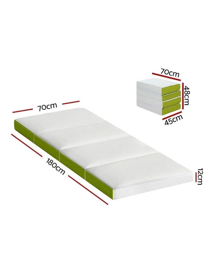 Foldable Single Foam Mattress in Green image 7