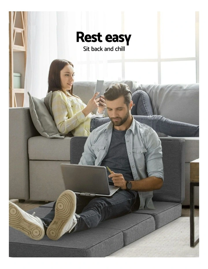 Foldable Single Foam Mattress in Grey image 2