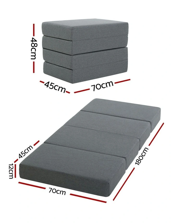 Foldable Single Foam Mattress in Grey image 7