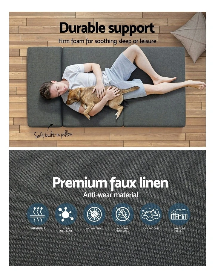 Foldable Foam Mattress in Grey image 2