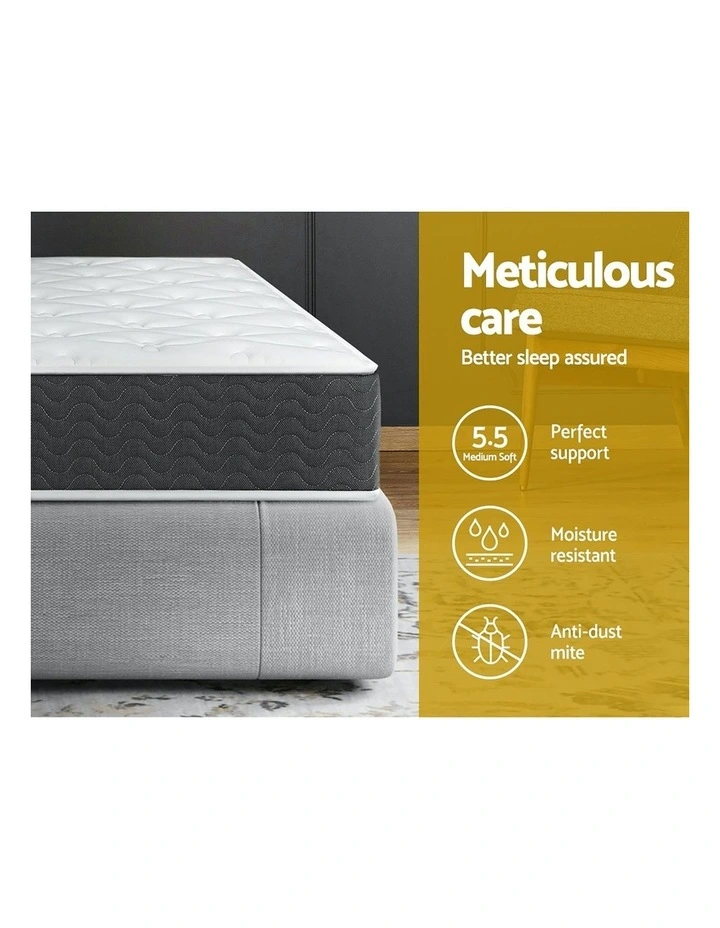 Medium Soft Double Mattress With Pillows 18cm in Multi image 5