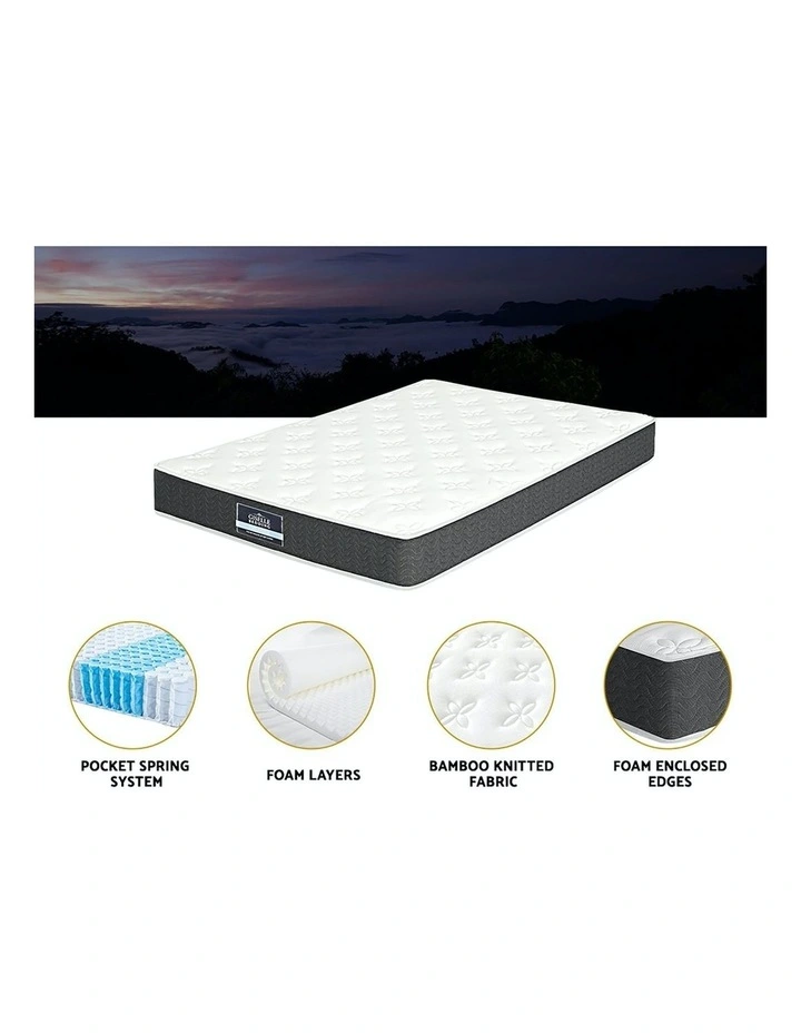 Medium Soft Double Mattress With Pillows 18cm in Multi image 6