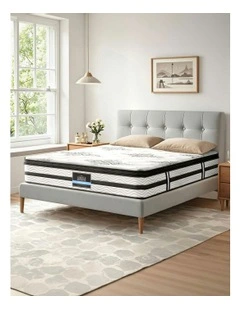 Super King Mattress Euro Top Pocket Spring in White/Black