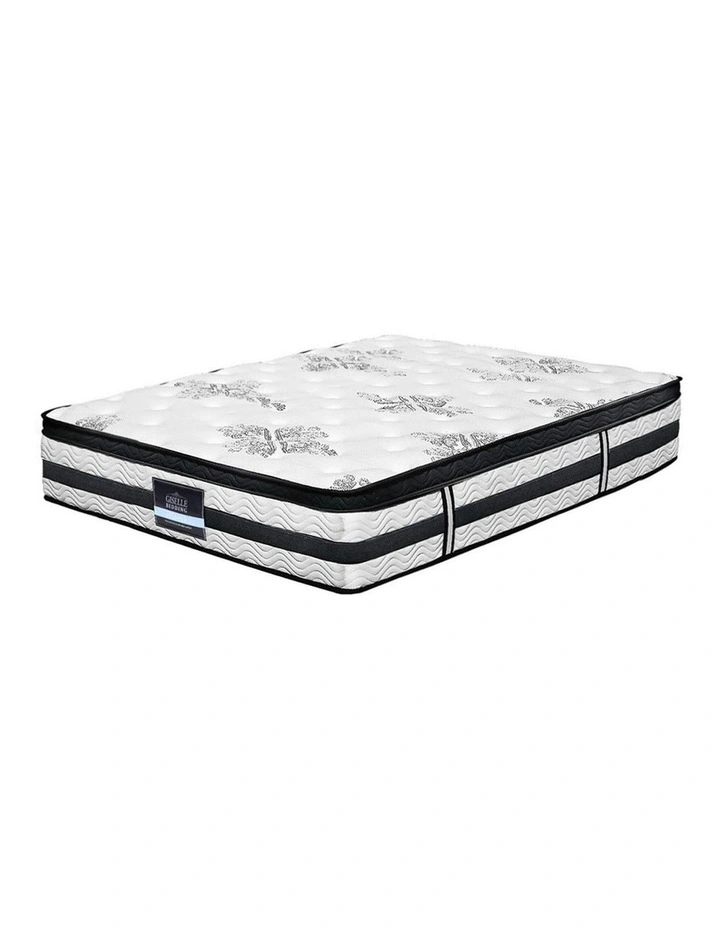 Super King Mattress Euro Top Pocket Spring in White/Black image 2