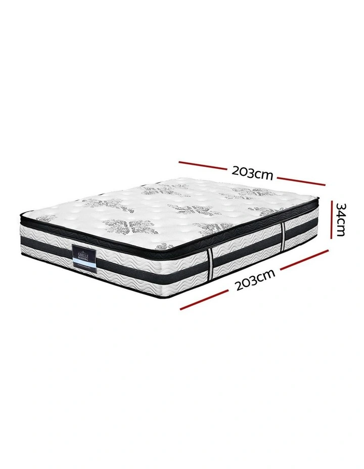 Super King Mattress Euro Top Pocket Spring in White/Black image 7
