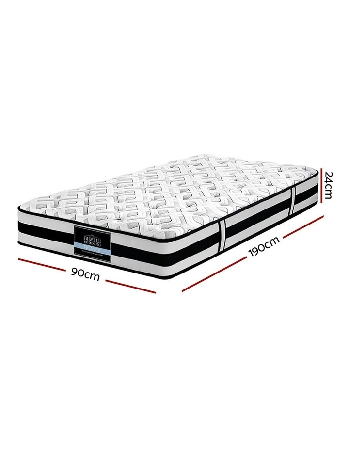 Spring Foam Single Mattress 24cm in White/Black image 7