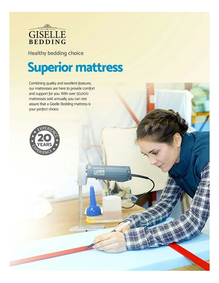 Bed Mattress King Full Size Super Firm Pocket Spring Foam 24cm in White/Black image 3