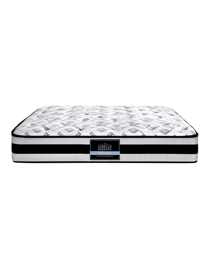 Bed Mattress King Full Size Super Firm Pocket Spring Foam 24cm in White/Black image 6