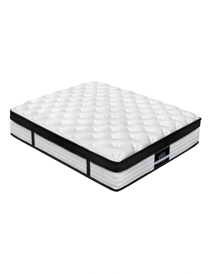 Double Size Bed Mattress Euro Top Pocket Spring 5 Zone Foam 31cm in White/Black image 2