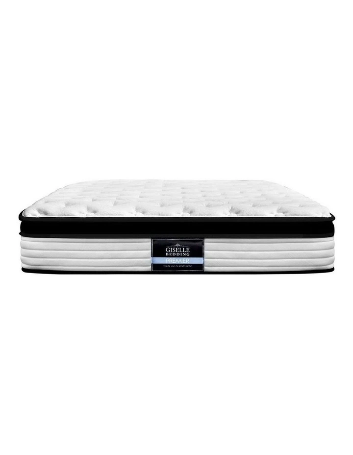 Double Size Bed Mattress Euro Top Pocket Spring 5 Zone Foam 31cm in White/Black image 6