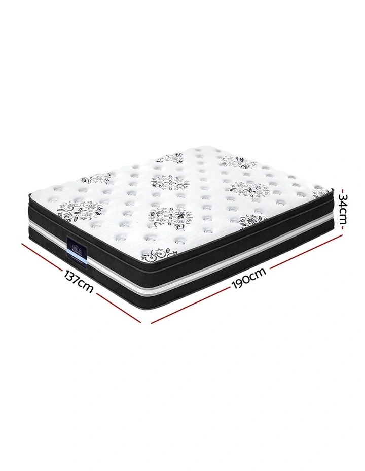 Euro Top Cool Gel Layer Pocket Spring Double Mattress in Black And White image 3