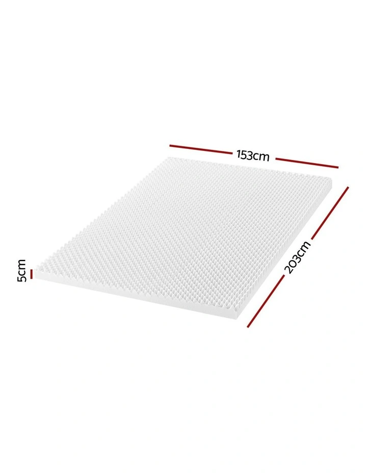 Memory Foam Mattress Topper 5cm Queen in White image 7