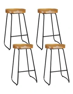 Wooden Bar Stools x4 in Natural