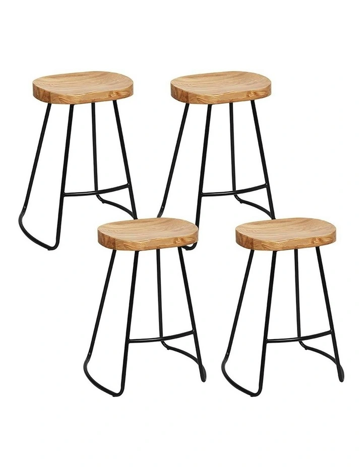 Bar Stools Tractor 4x Wooden Seat 65cm image 1