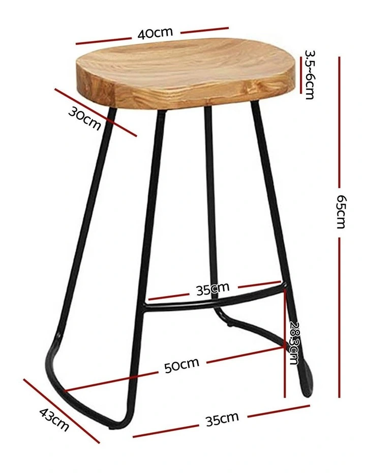 Bar Stools Tractor 4x Wooden Seat 65cm image 4