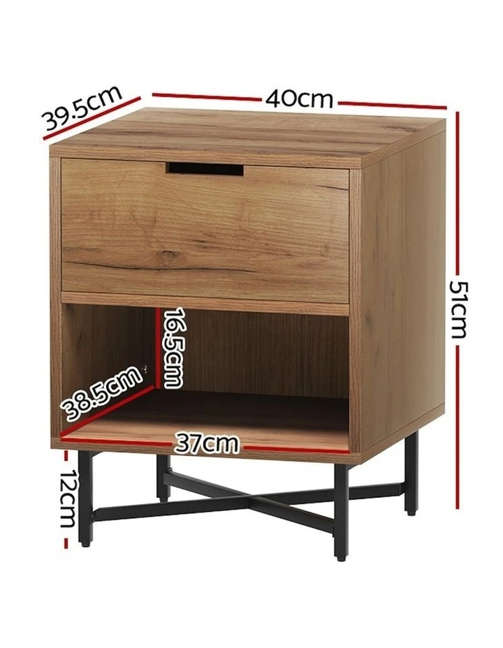 Kravu Bedside Table 1 Drawer with Shelf in Oak image 3