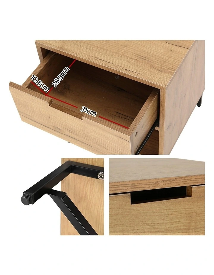 Kravu Bedside Table 1 Drawer with Shelf in Oak image 5