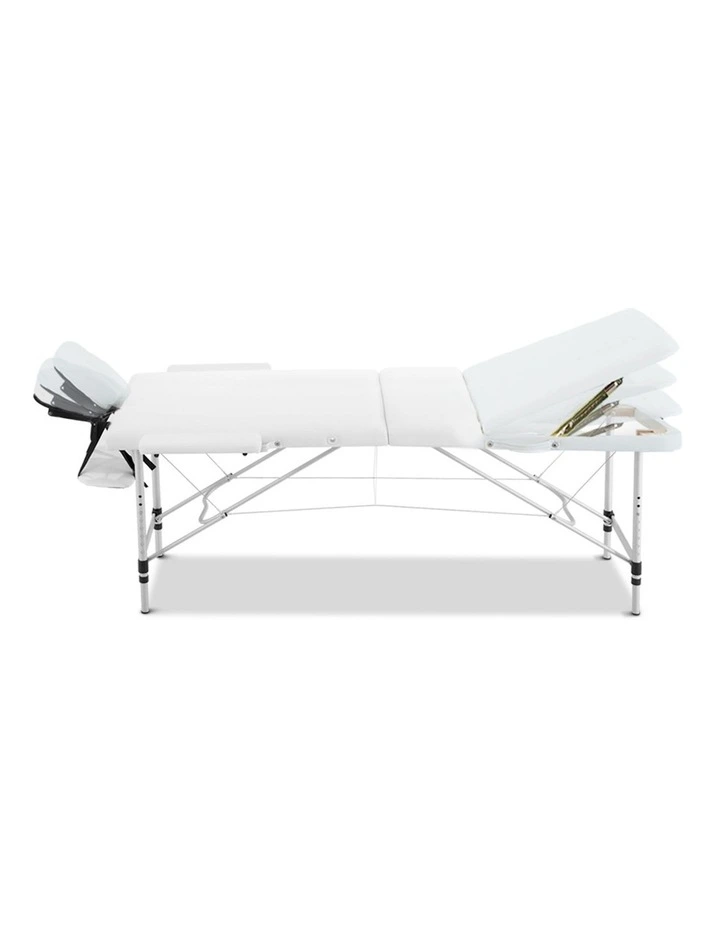 3 Fold Aluminum Portable Massage Bed 75cm in White image 4