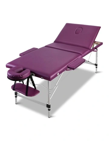 3 Fold Aluminium Portable Massage Bed 75cm in Violet