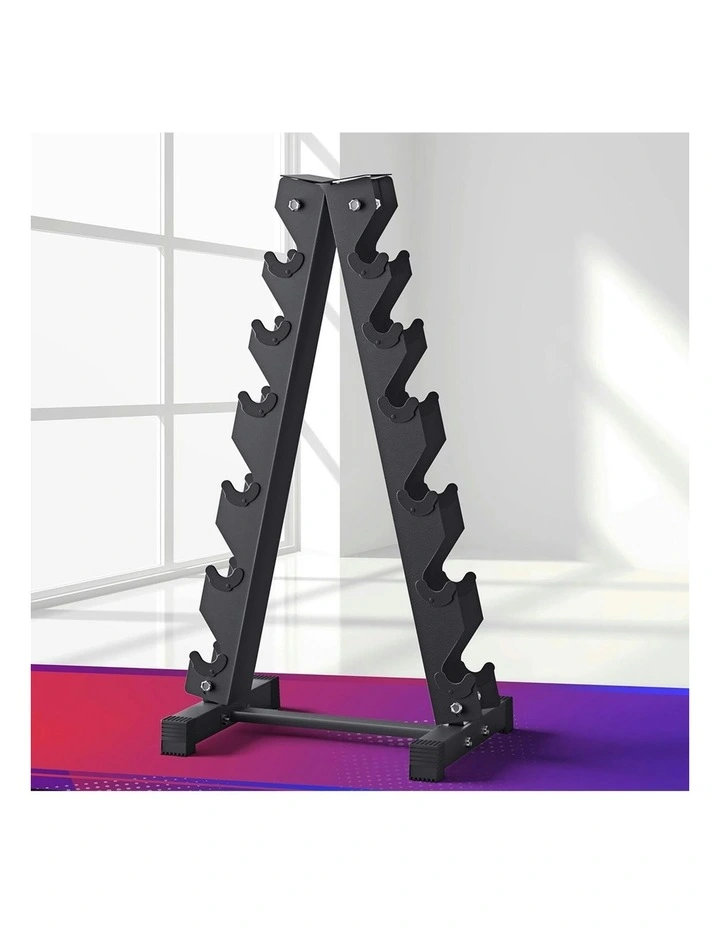 Dumbbells Rack 6 Tier Dumbbell Stand Home Gym Storage 200kg Capacity in Black. image 3