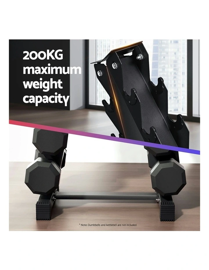 Dumbbells Rack 6 Tier Dumbbell Stand Home Gym Storage 200kg Capacity in Black. image 6
