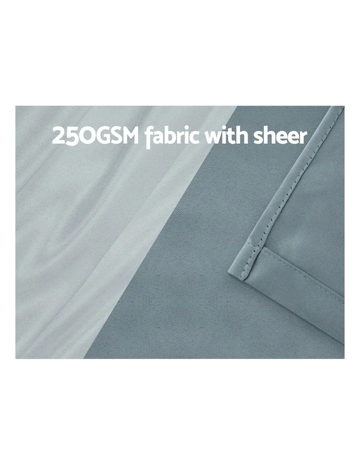 Blockout Sheer Curtains 2X 132x160cm in Light Grey image 5