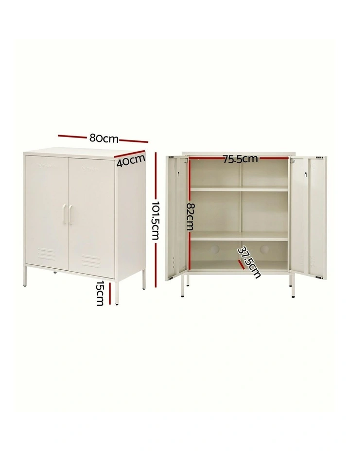 Artiss Buffet Sideboard Metal Cabinet White image 4