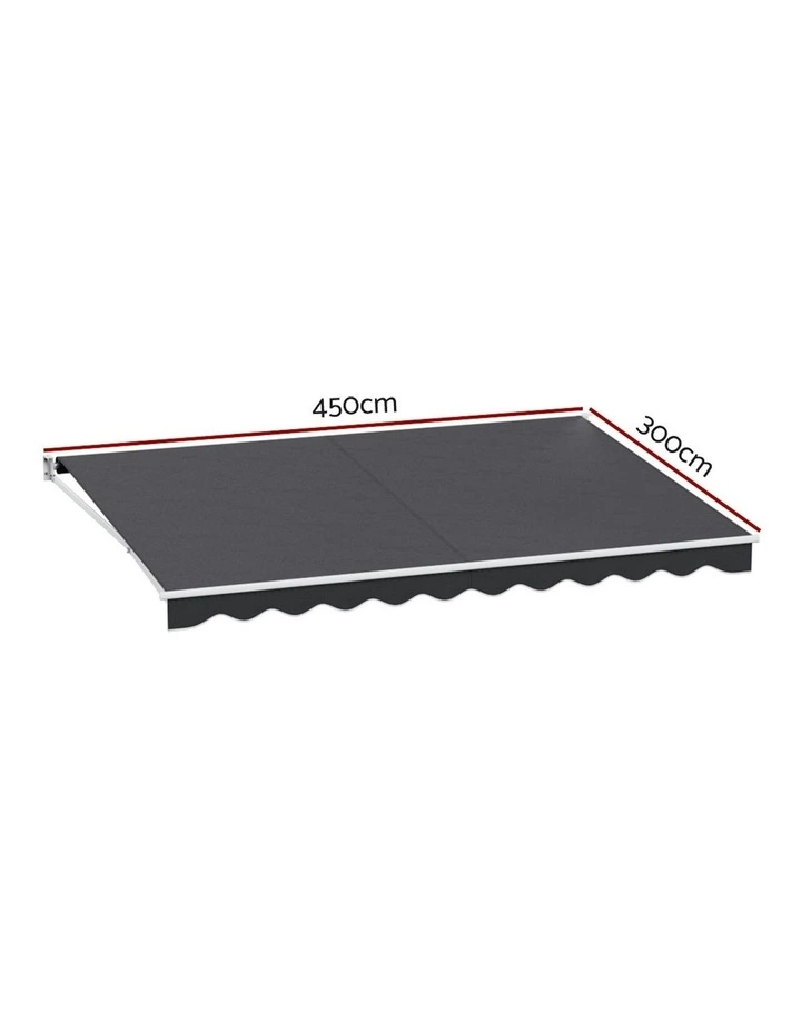 Retractable Folding Arm Awning Motorised Sunshade 4.5x3m in Grey image 3