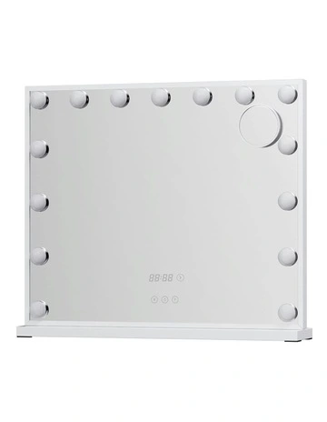 Makeup Mirror Hollywood Vanity 60x52cm with LED Light Tabletop in White