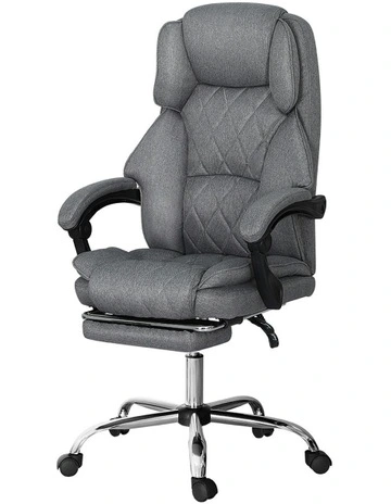 Fabric Footrest Executive Office Chair in Grey