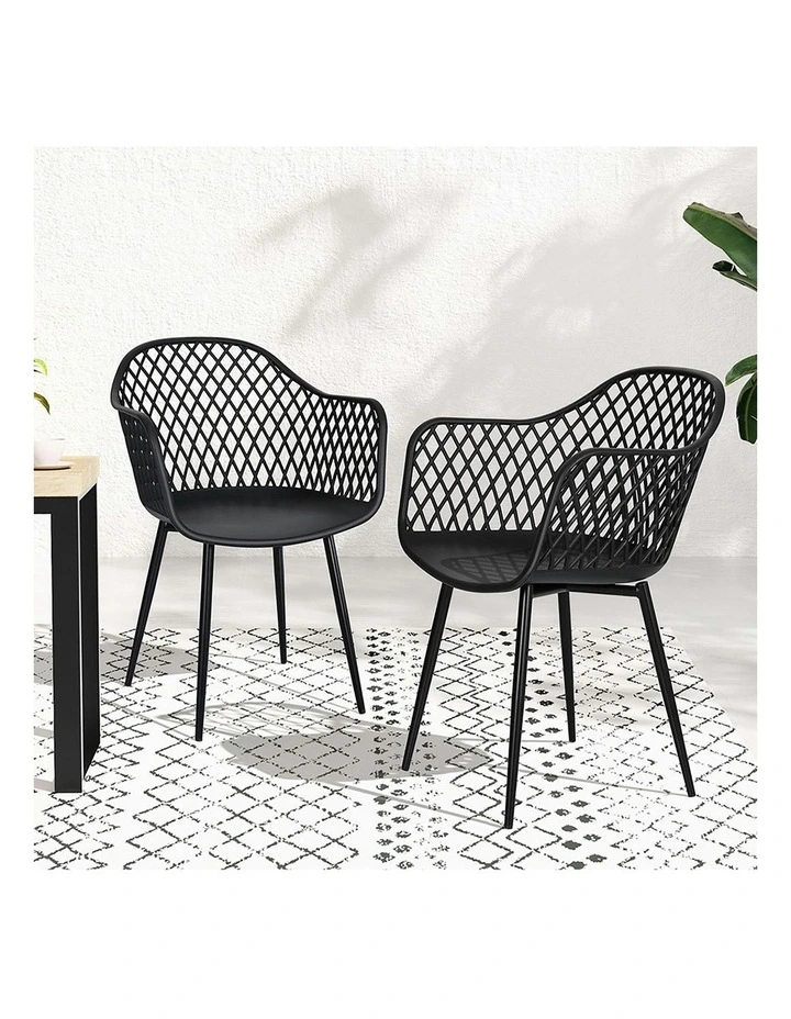 Outdoor Dining Chairs 4 Piece in Black image 3