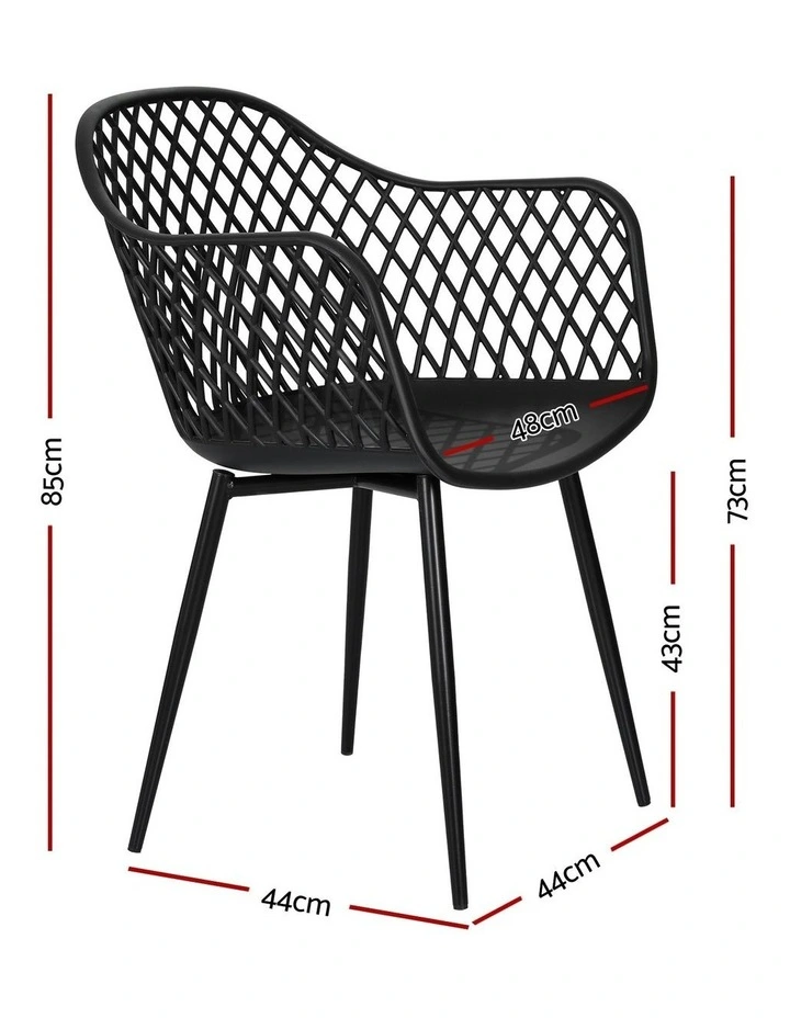 Outdoor Dining Chairs 4 Piece in Black image 4