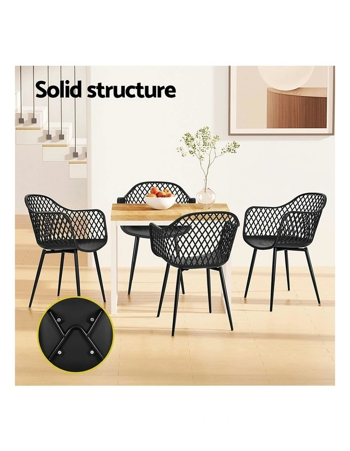Outdoor Dining Chairs 4 Piece in Black image 7