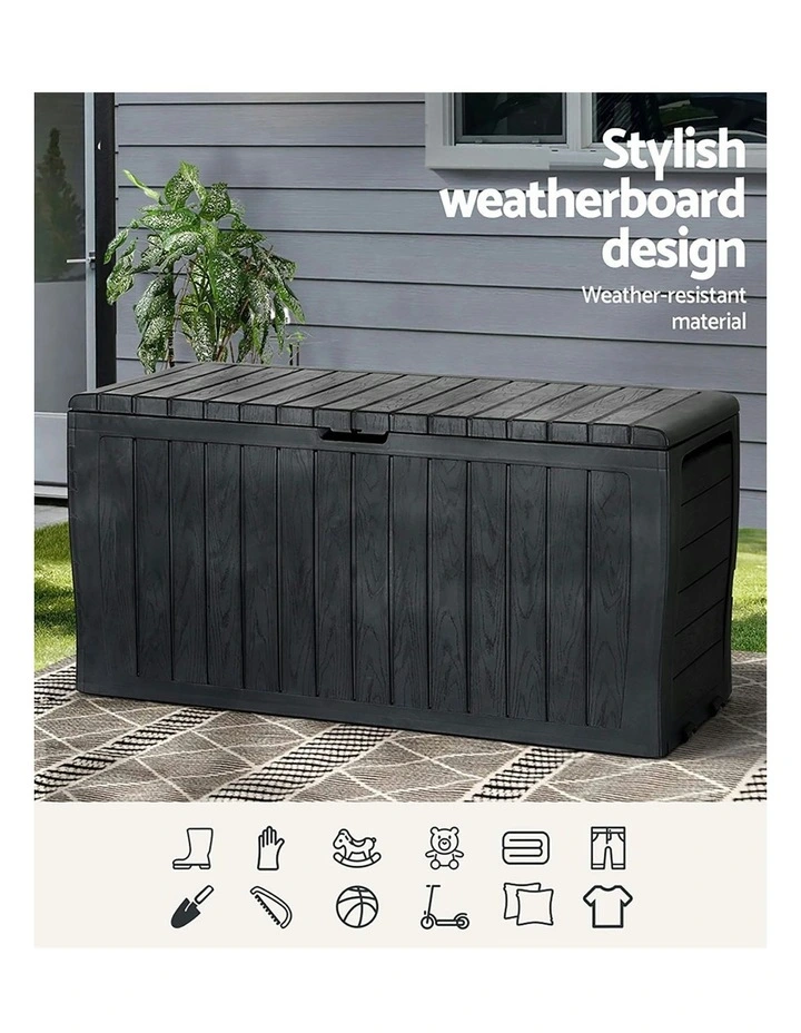 Gardeon Outdoor Storage Box 220L In Black MYER