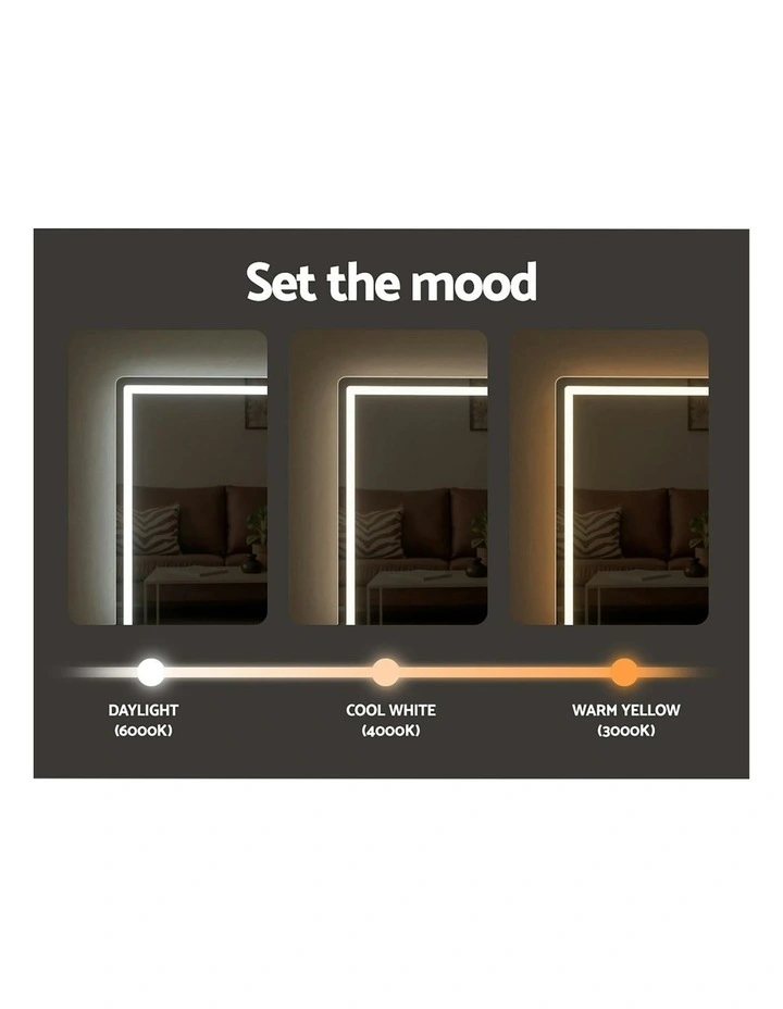 Wall Mirror 100X70cm with LED Light in White image 7