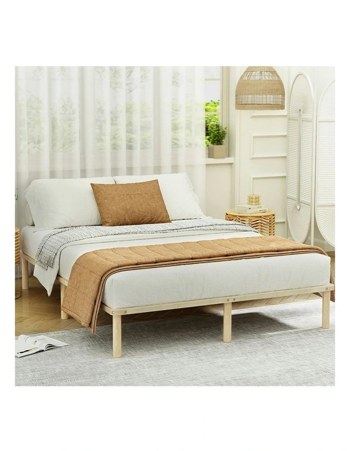 Amba Wooden Double Size Bed Frame in Pine image 3