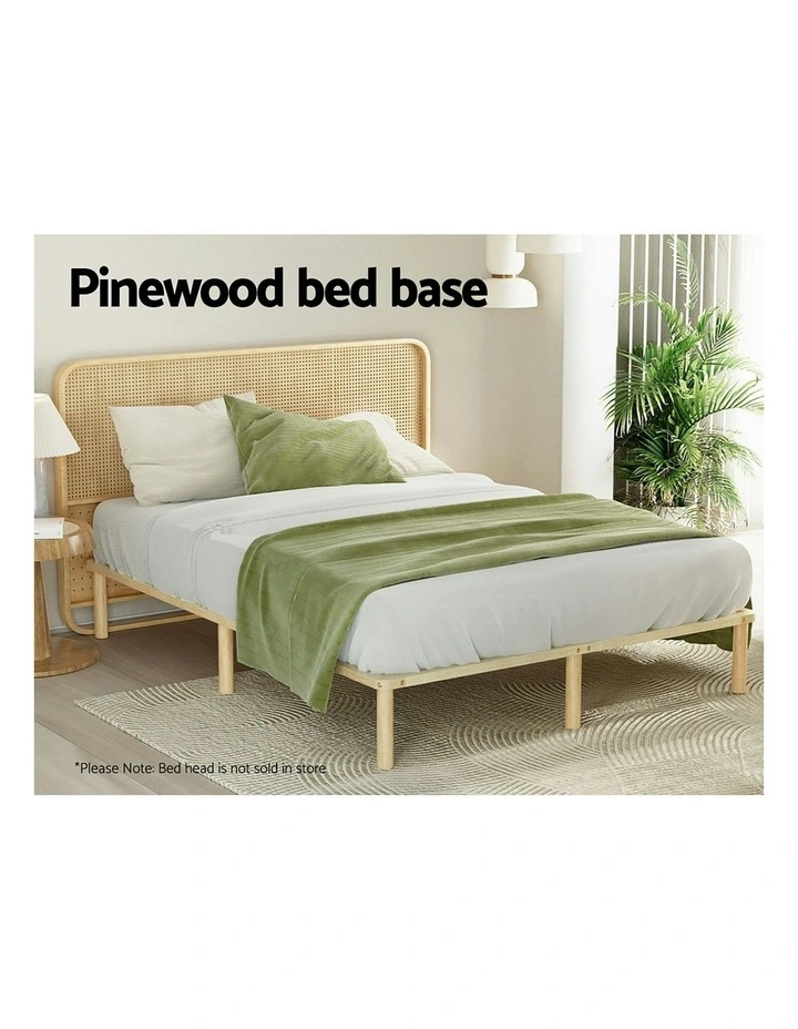 Amba Wooden Double Size Bed Frame in Pine image 5