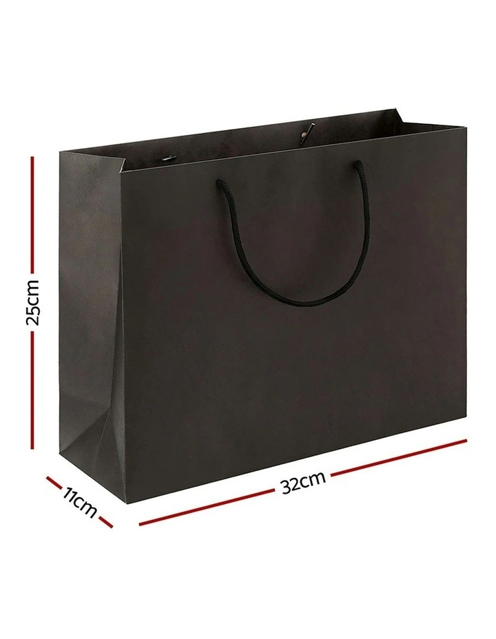 Reusable Fabric Handle Bulk Paper Bags Pack 50 Pieces in Black image 4