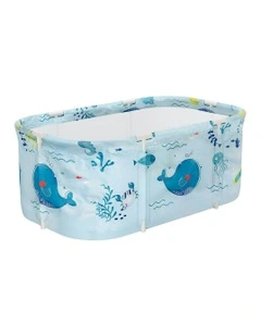 Weisshorn Foldable Bathtub PVC Spa Outdoors Camping 114x62cm Blue