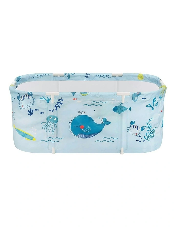 Weisshorn Foldable Bathtub PVC Spa Outdoors Camping 114x62cm Blue image 2