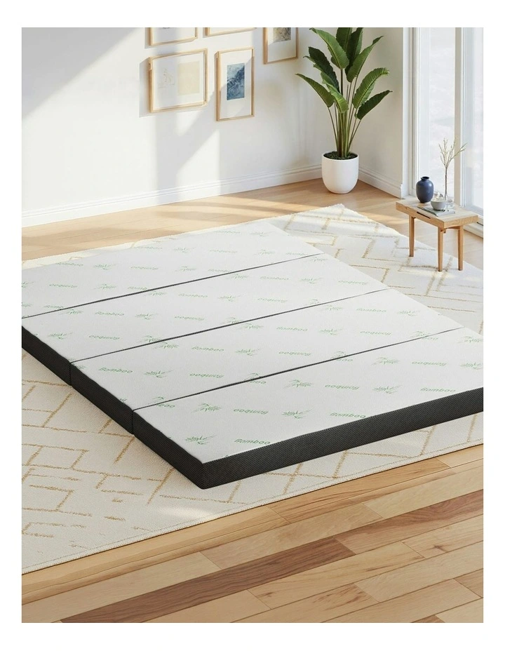 Bamboo Folding Foam Mattress Queen in Multi image 1